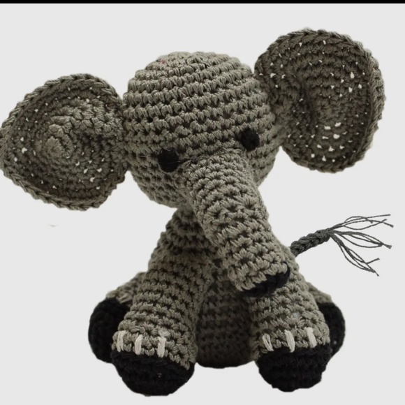 Elephant Knit Knack-New Animal Organic Cotton Pet Toys - Picture 1 of 1